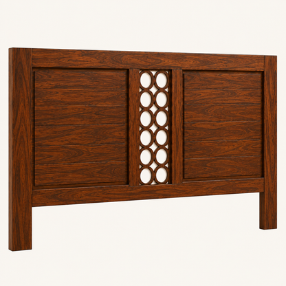 Solid Sheesham Wood Bed – Circular Geometric Design