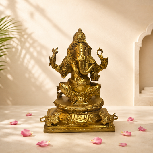 Lord Ganesha Brass Idol – Premium Solid Brass Statue
