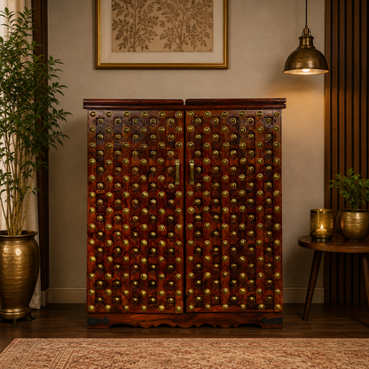 Solid Sheesham Wood Bar Cabinet