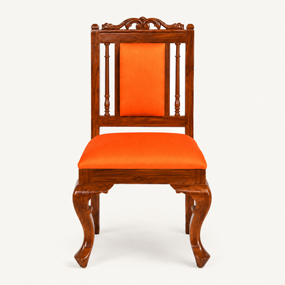 Teak Wood 4-Seater Dining Table Set with Intricate Carvings & Glass Top – Premium Traditional Design