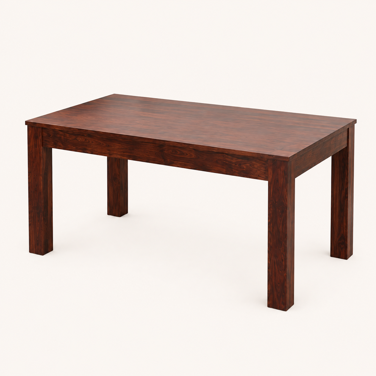Solid Sheesham Wood Dining Table Set with High-Back Lattice Chairs – 6 Seater
