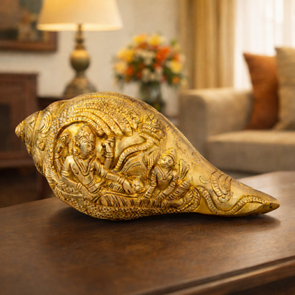 Brass Vishnu Shankh Conch – Spiritual Brass Decor | Thar Arts & Furniture