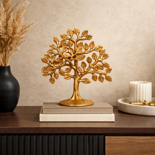 Handcrafted Brass Tree Sculpture – Elegant Decorative Tabletop Accent | Thar Arts & Furniture