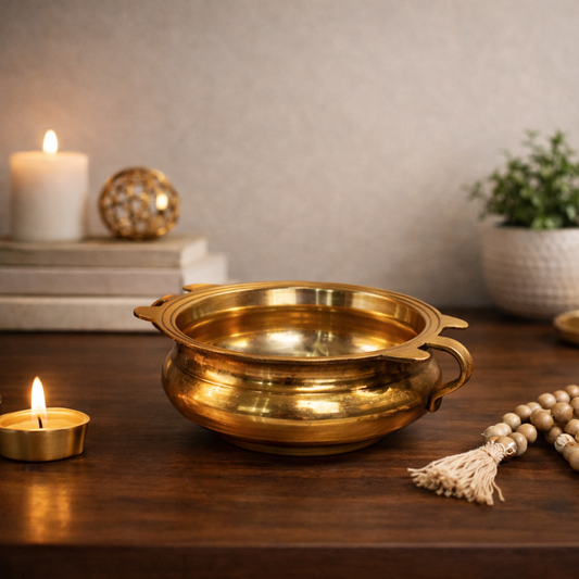 Handcrafted Brass Urli Flower Bowl – Classic Round Decorative Bowl | Thar Arts & Furniture