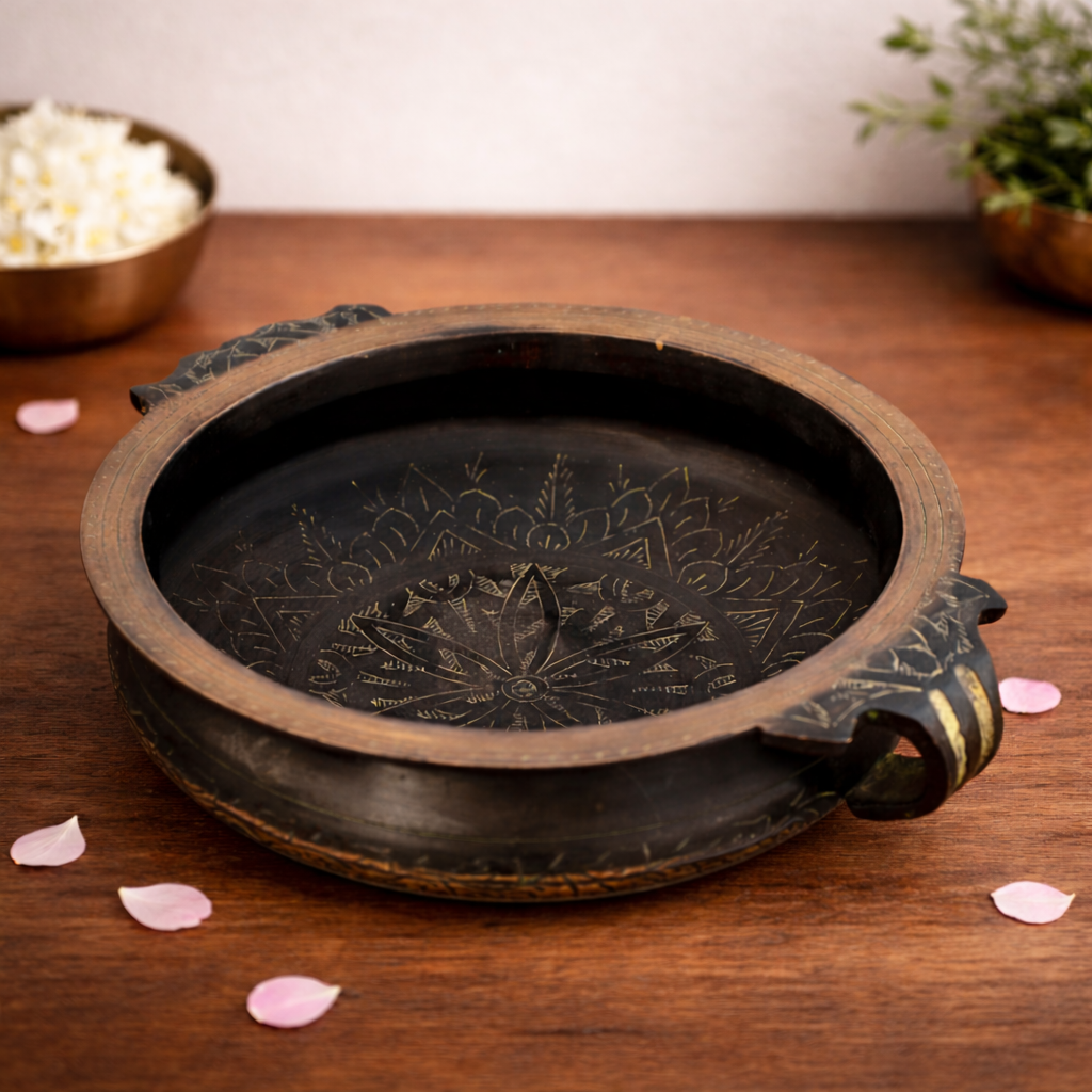 Handcrafted Brass Engraved Urli Bowl – Traditional Pooja & Home Decor | Thar Arts & Furniture