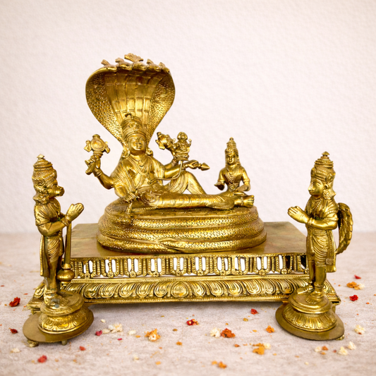 Bronze Lord Vishnu Idol – Padmanabhaswamy | Thar Arts & Furniture