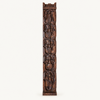 Dasavatar Vertical Wooden Panel – Hand-Carved Wall Decor