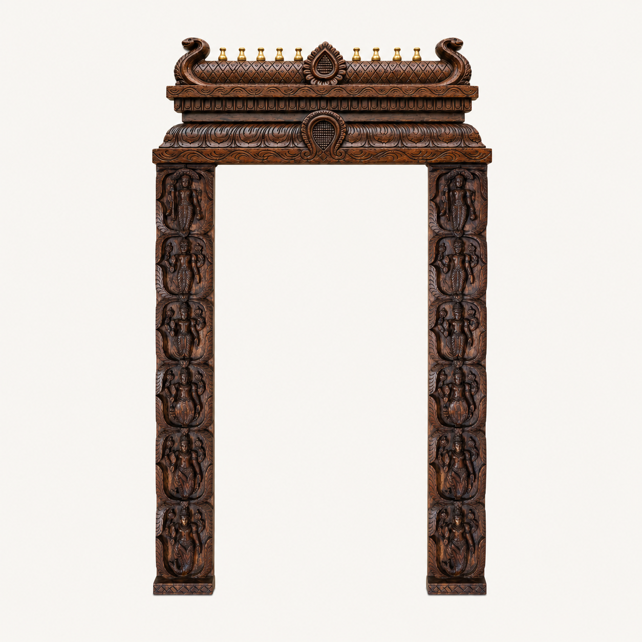 Dasavatar Vertical Wooden Panel – Hand-Carved Wall Decor