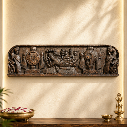 Vishnu Wooden Panel – Vagai Wood Wall Decor