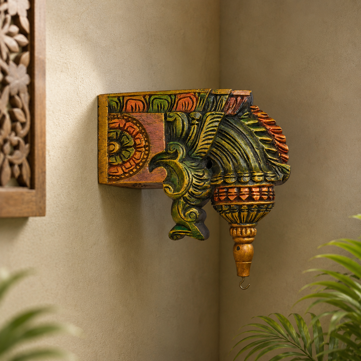 12″ Wooden Painted Bracket – Handcrafted Decorative Wall Shelf