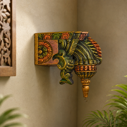12″ Wooden Painted Bracket – Handcrafted Decorative Wall Shelf