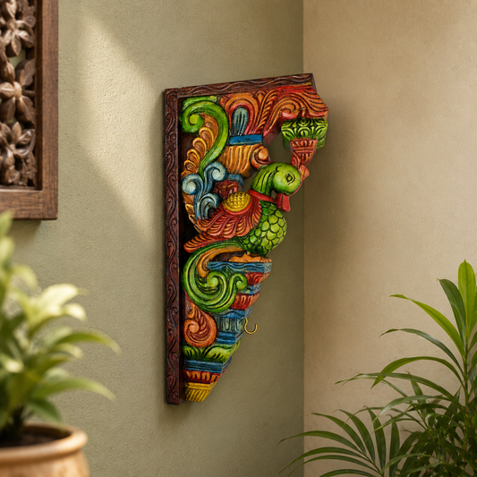 18″ Painted Wooden Bracket – Handcrafted Wall Bracket Shelf