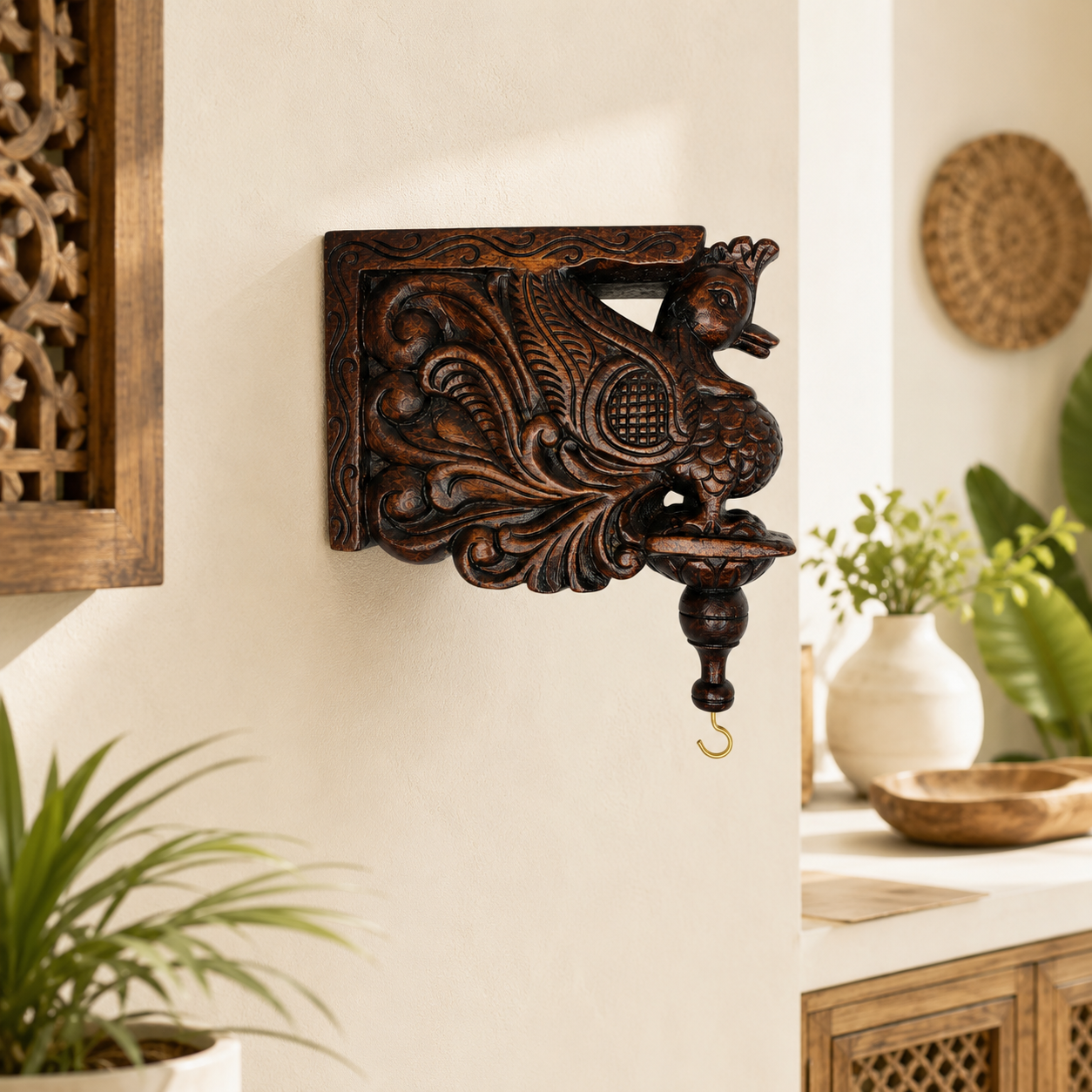9″ Wooden Corner Bracket – Handcrafted Decorative Shelf