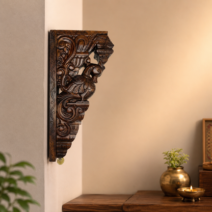 18″ Swan Wooden Bracket – Hand-Carved Decorative Wall Shelf