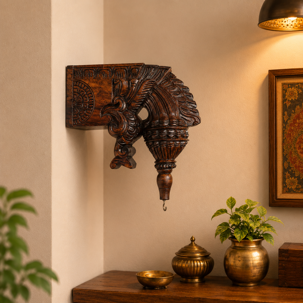 9″ Special Wooden Wall Bracket – Handcrafted Decorative Shelf
