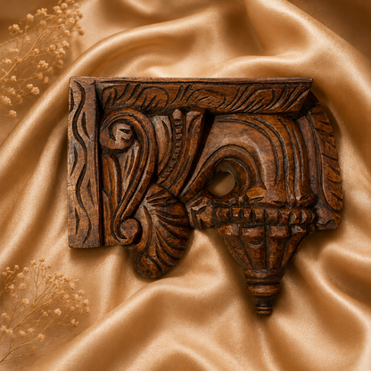 Wooden Wall Bracket Shelf – Handcrafted Decorative Display