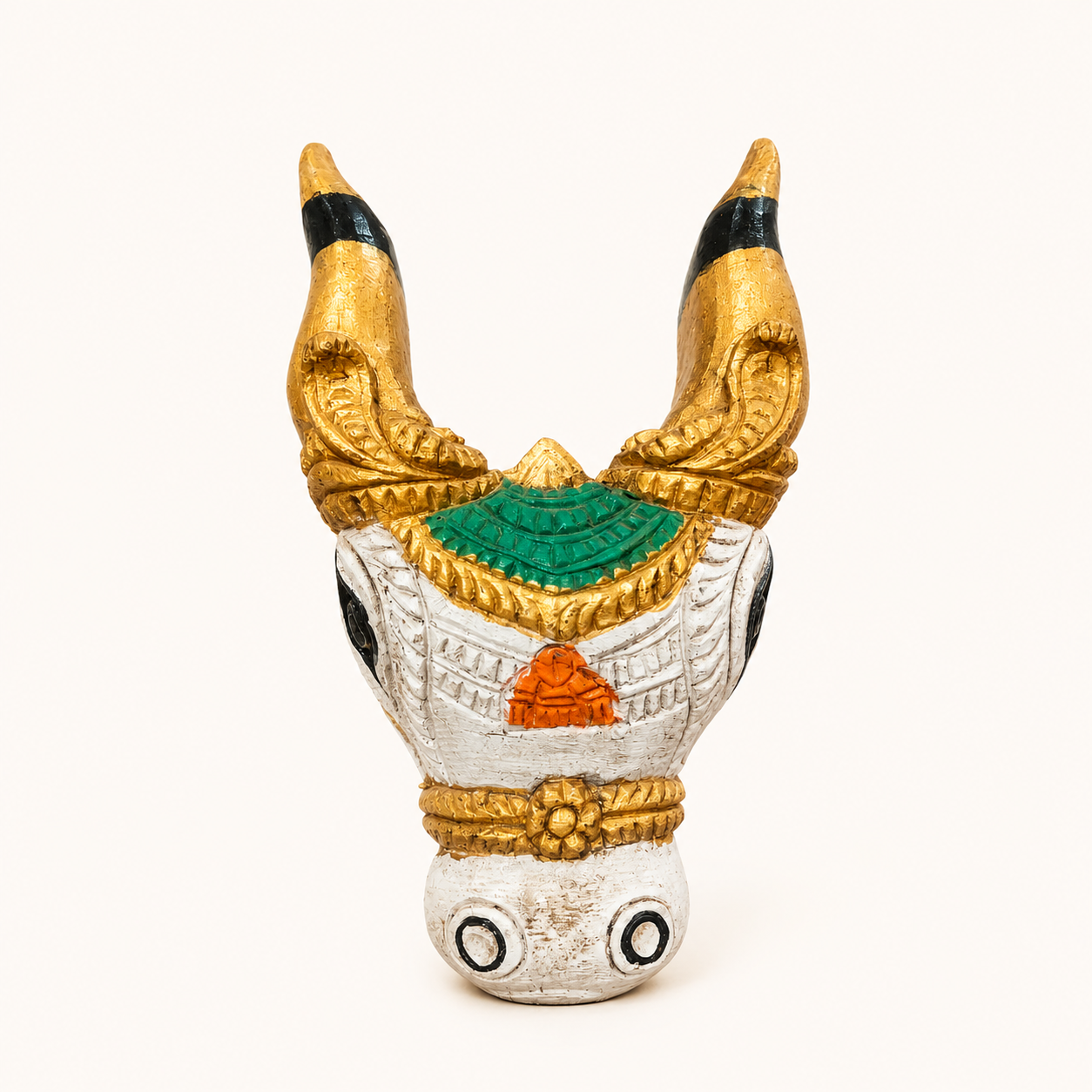 Neel Nandi Mukha Mask – Handcrafted Tribal Guardian Wall Art