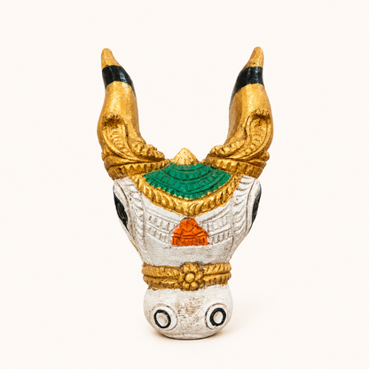 Neel Nandi Mukha Mask – Handcrafted Tribal Guardian Wall Art