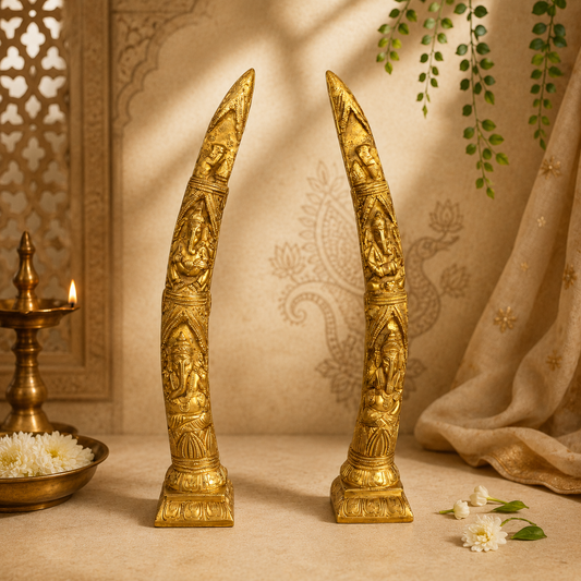 Brass Ganesh Tusk Set of 2 – Spiritual Home Decor