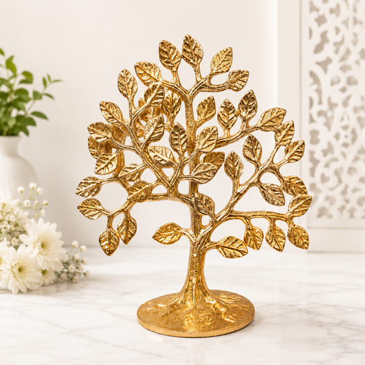 Handcrafted Brass Tree of Life Sculpture | Premium Brass Home Decor Accent