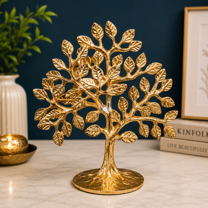 Handcrafted Brass Tree Sculpture – Elegant Decorative Tabletop Accent