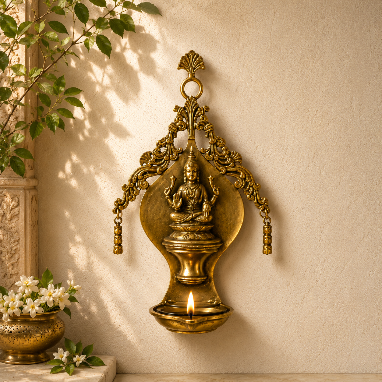 Brass Wall Hang Laxmi Deepam – Spiritual Devotional Decor