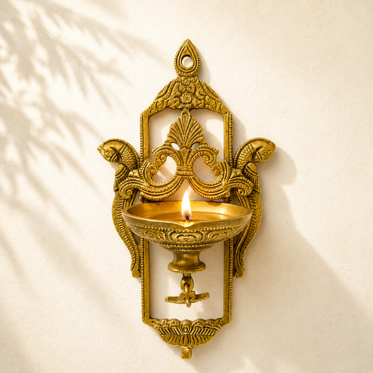 Wall Hanging Parrot Deepam – Brass Parrot Wall Decor Deepam