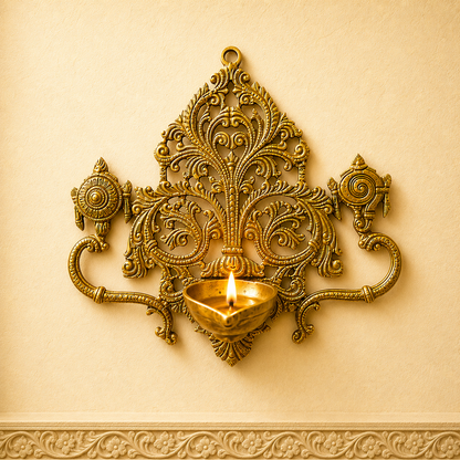 Brass Wall Hanging Deepam – Traditional Hanging Diya Decor