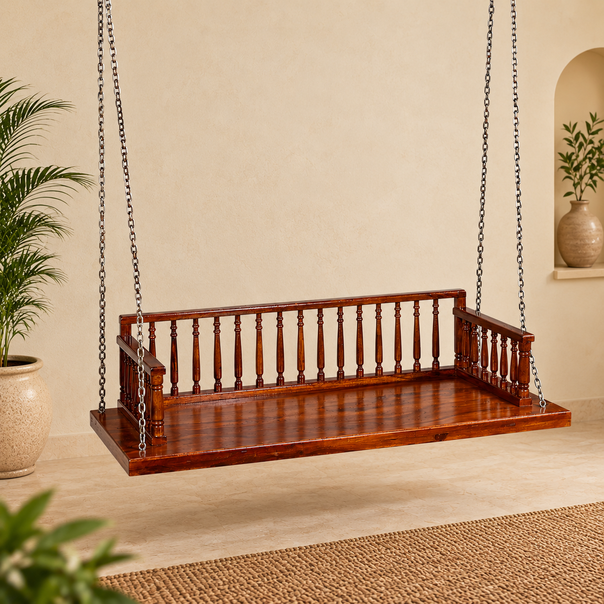 Solid Sheesham Wood Spindle-Back Swing