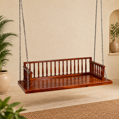 Solid Sheesham Wood Spindle-Back Swing