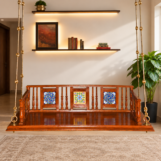 Teakwood Swing with Premium Finish & Tile Work