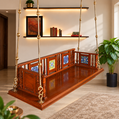 Teakwood Swing with Premium Finish & Tile Work