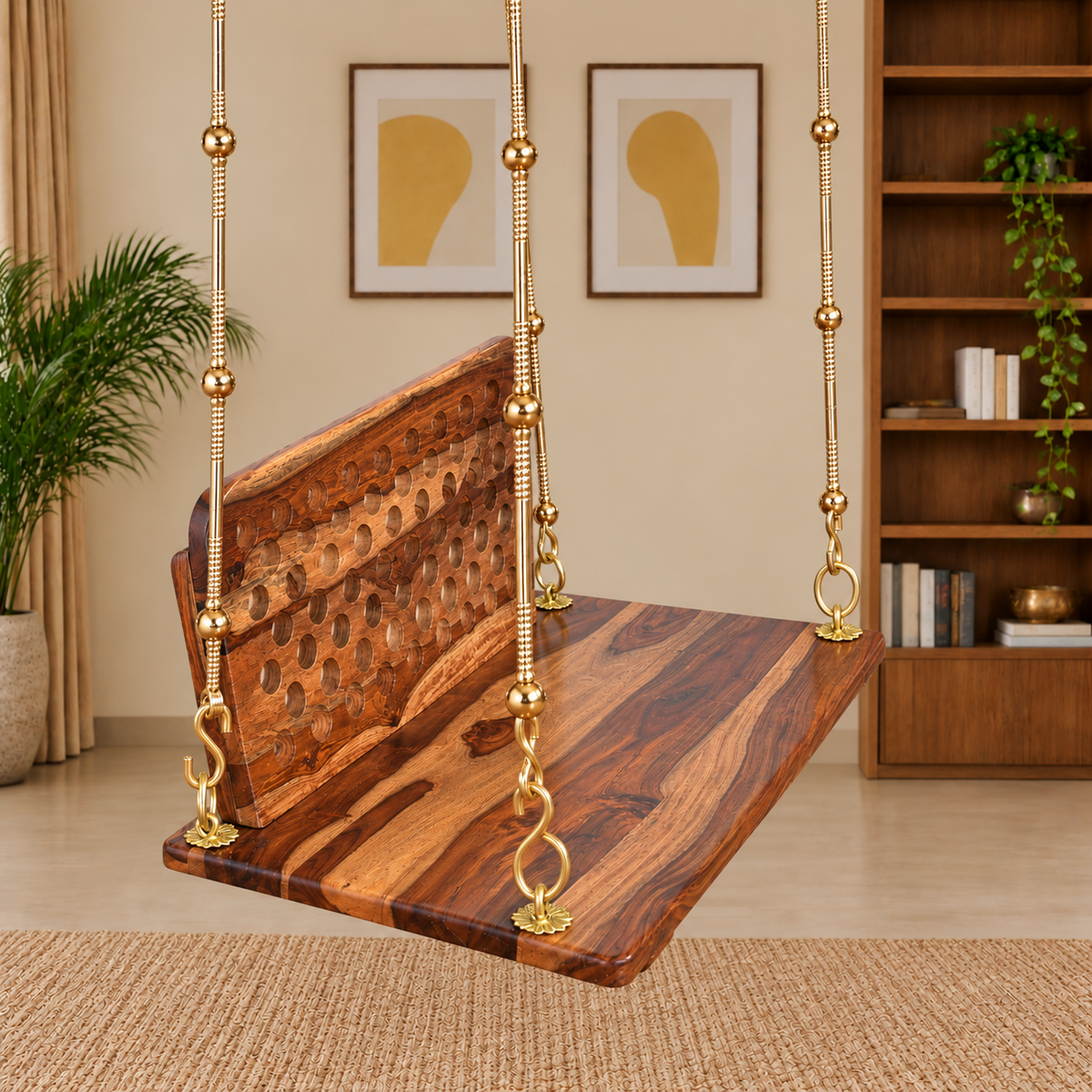 Sheesham Wood Swing with Back Rest