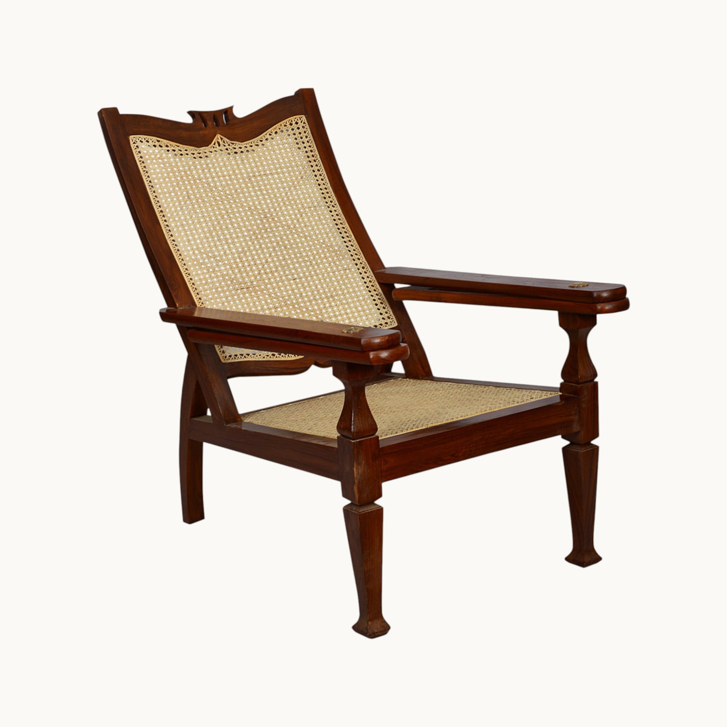 Thar Arts And Furniture - Teak wood Portuguese Planter Chair with cane finish ( Rattan )