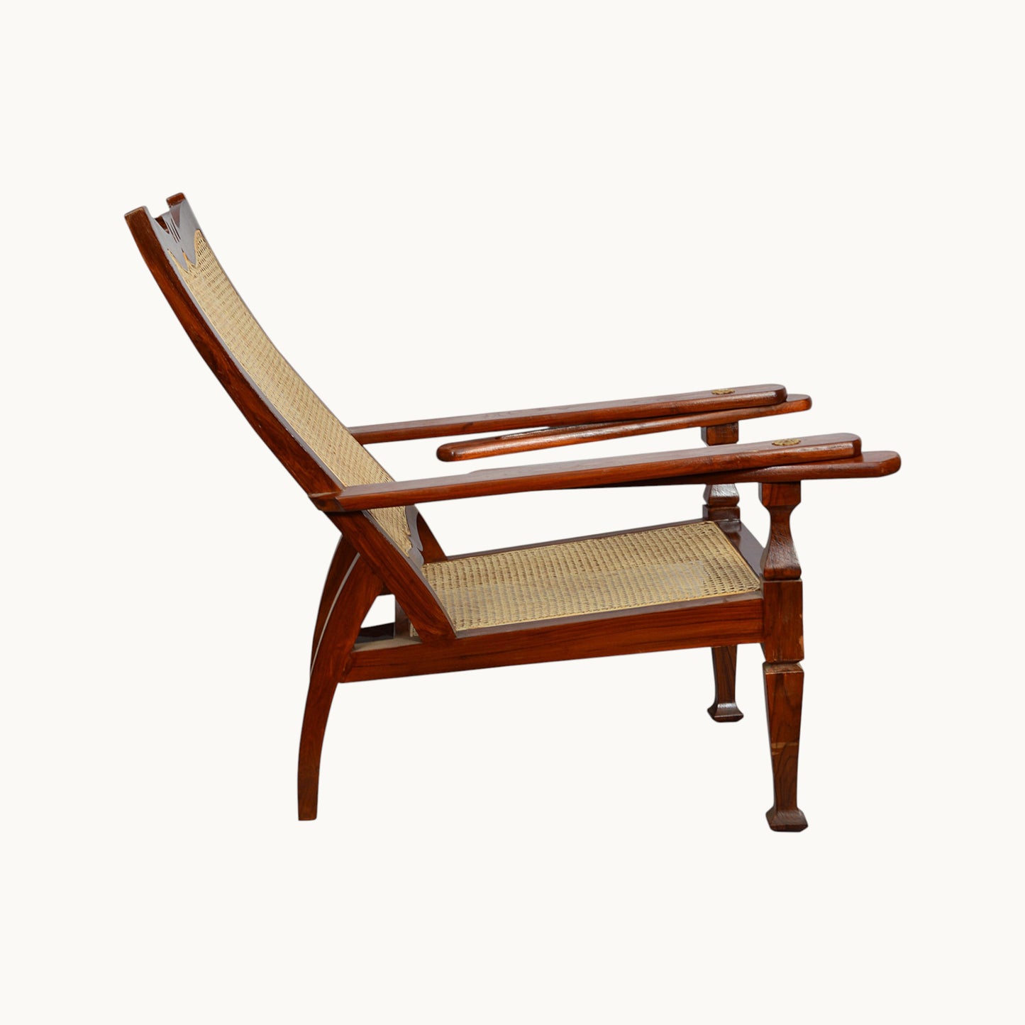 Thar Arts And Furniture - Teak wood Portuguese Planter Chair with cane finish ( Rattan )
