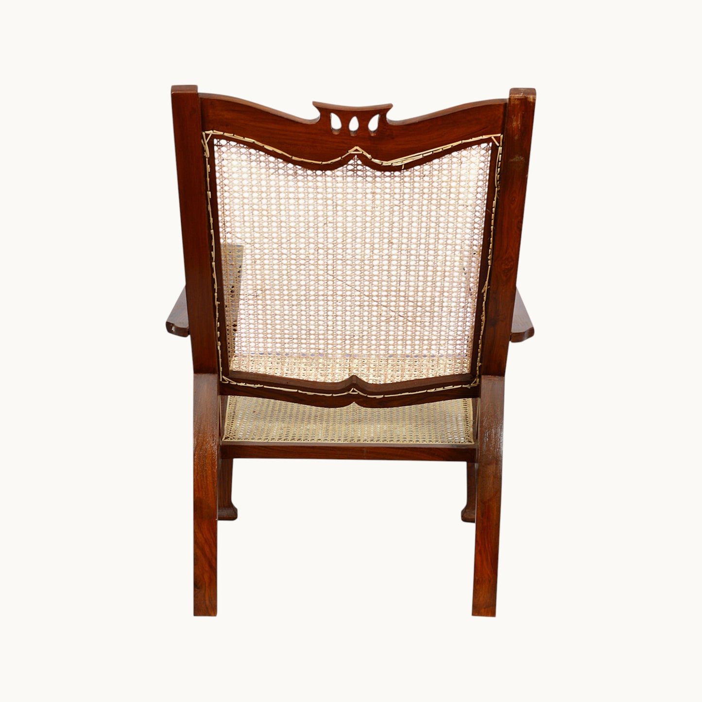Thar Arts And Furniture - Teak wood Portuguese Planter Chair with cane finish ( Rattan )