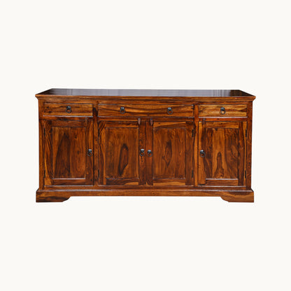 Thar Arts And Furniture - Solid Sheesham wood Side board with 4 Door Storage Cabinate and 4 Storage Drawers, Honey Finish