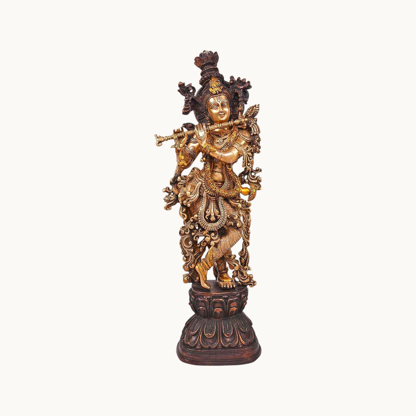 Thar Arts And Furniture - Brass Radha Krishna Statue for Pooja Room