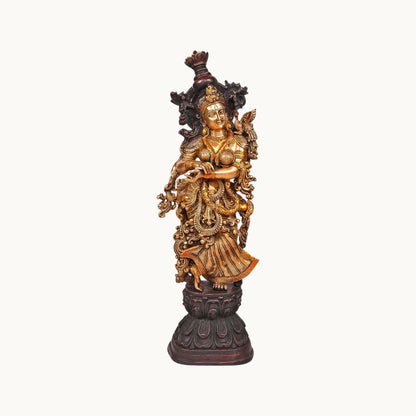 Thar Arts And Furniture - Brass Radha Krishna Statue for Pooja Room