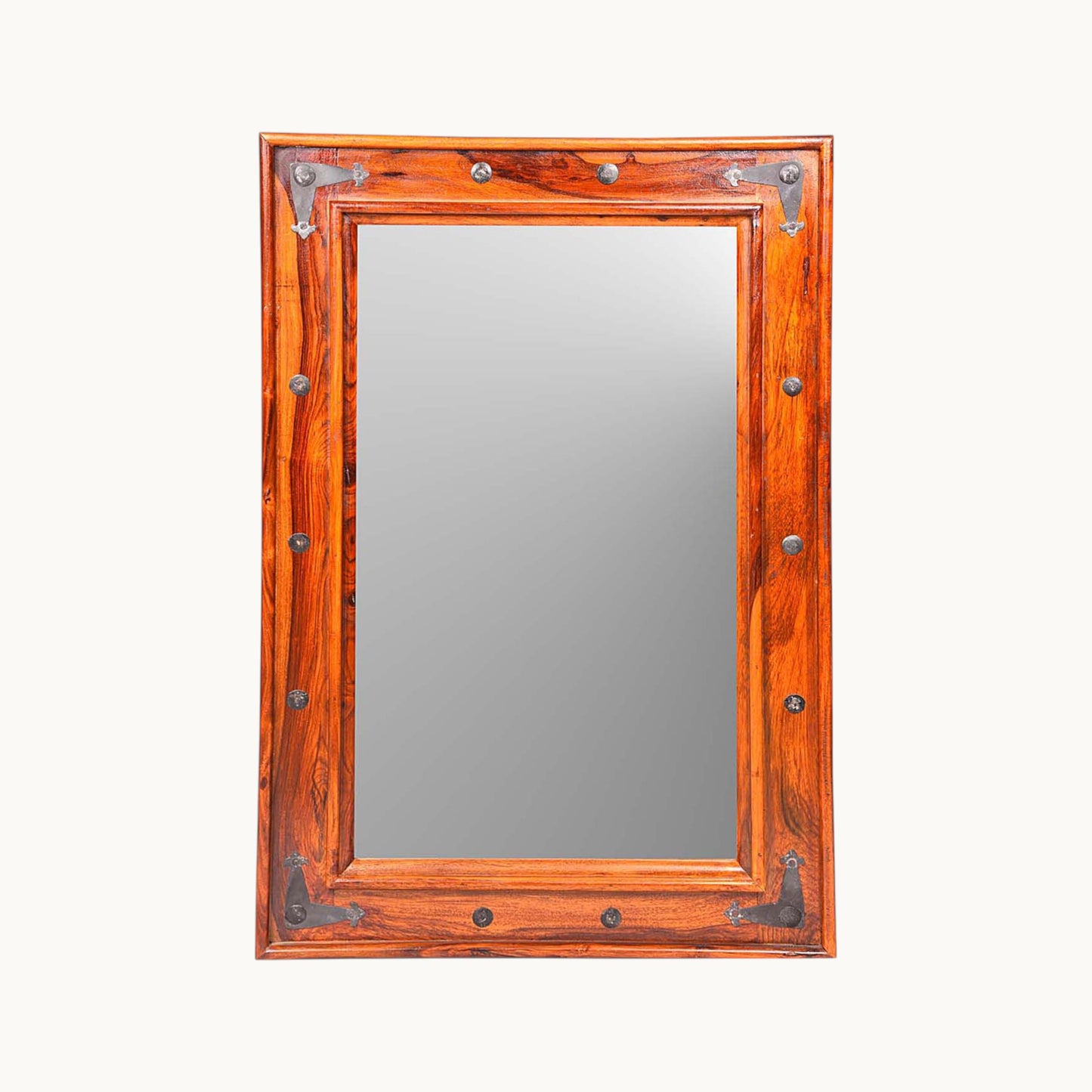 Thar Arts And Furniture - Sheesham wood Frame Wall Mirror Hanging Glass for Living Room ( Brown )