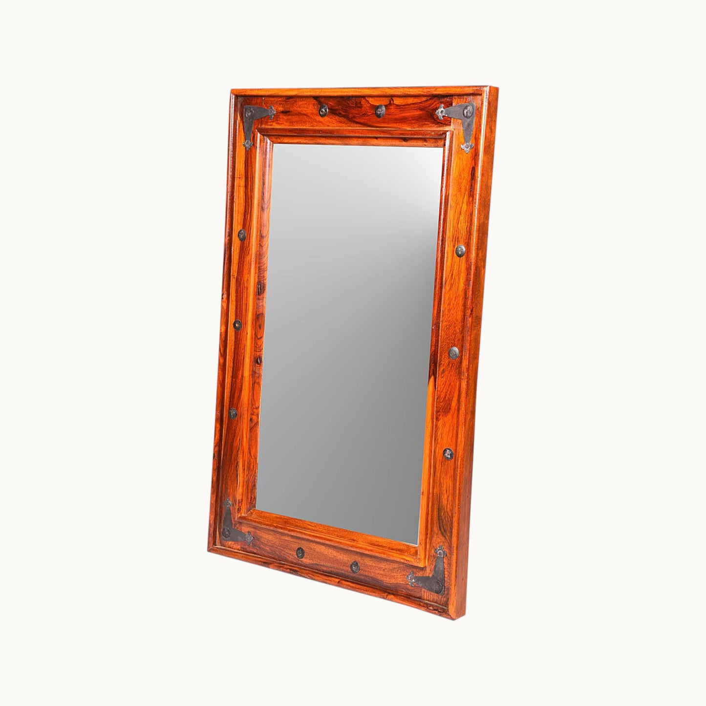 Thar Arts And Furniture - Sheesham wood Frame Wall Mirror Hanging Glass for Living Room ( Brown )