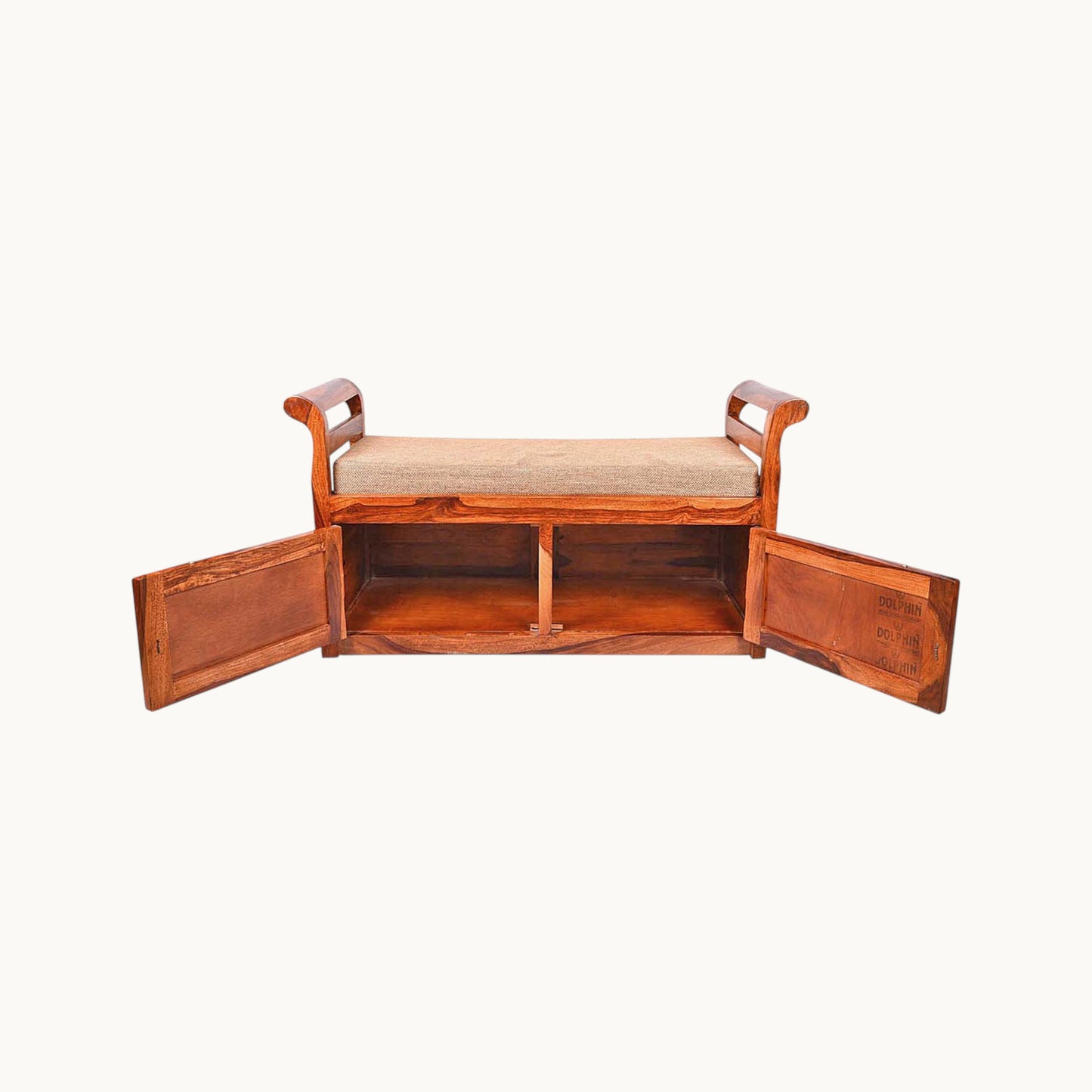 Thar Arts And Furniture - 2 Seater Sheesham wood shoe rack with storage
