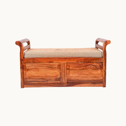 Thar Arts And Furniture - 2 Seater Sheesham wood shoe rack with storage