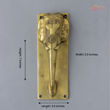 Elephant Design Brass Door Handle