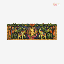 Wooden Gaja Ganesha with Hamsa Bird Panel