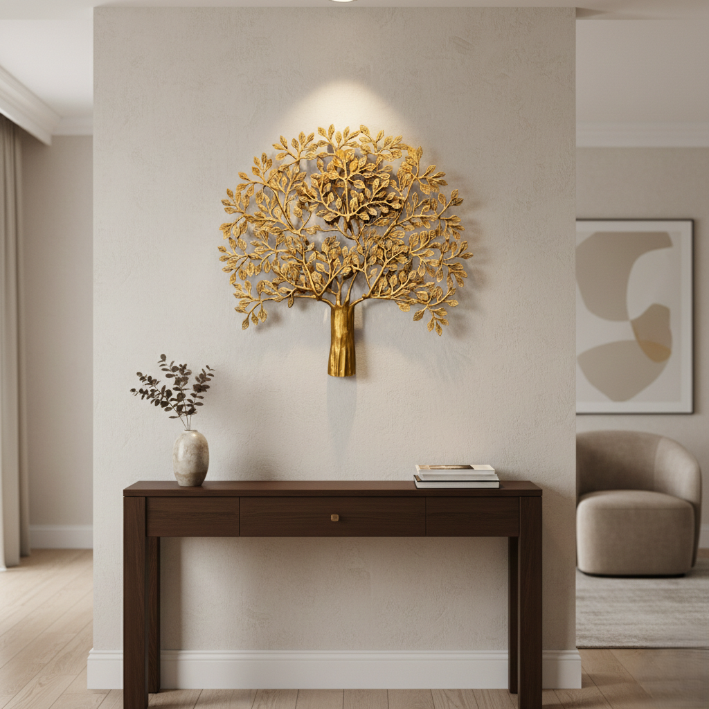 Handcrafted Brass Tree of Life Wall Art  – Symbol of Good Luck & Prosperity | Thar Arts & Furniture