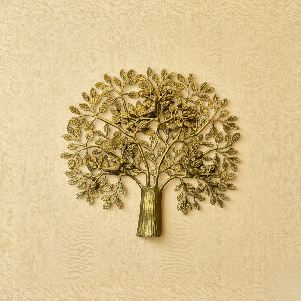 Handcrafted Brass Kalpavriksha Tree of Life Wall Hanging – Symbol of Abundance & Positive Energy | Thar Arts & Furniture