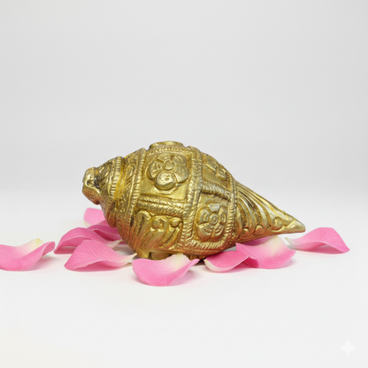 Brass Conch (Shankh) – Spiritual Brass Decor for Pooja & Home | Thar Arts & Furniture
