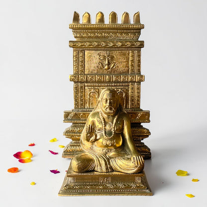 Brass Sri Raghavendra Swamy Statue | Premium Solid Brass Idol for Pooja & Home Temple