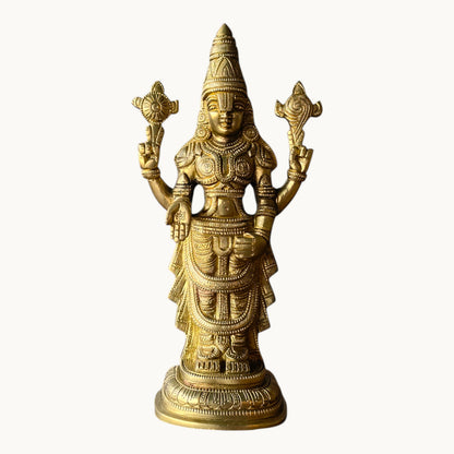 Brass Lord Venkateshwara Idol | Tirupati Balaji Statue for Home Temple & Pooja Room